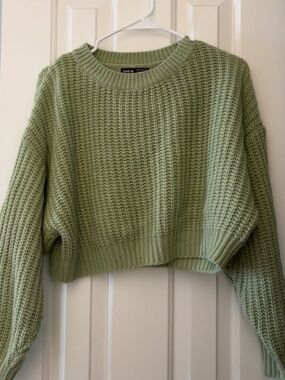 Green Cropped Sweater